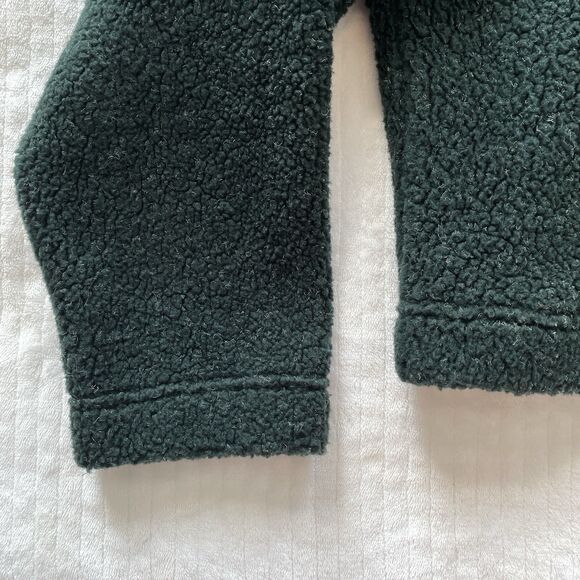 90s Vintage Coldwater Creek Green Sherpa Cardigan Jacket Wolf Buttons Womens S - Picture 5 of 11